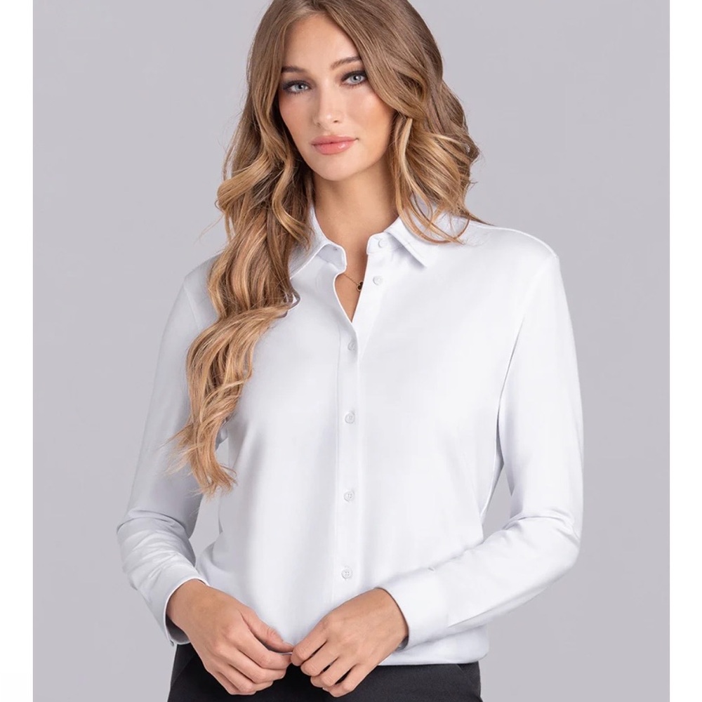 Buttercloth White Idol Button-Up Shirt | Cooling Bamboo Stretch | NWT/Unworn